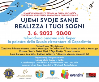 Dobrodelni koncert Ujemi svoje sanje namenjamo spominu na Danila Kocjančiča.